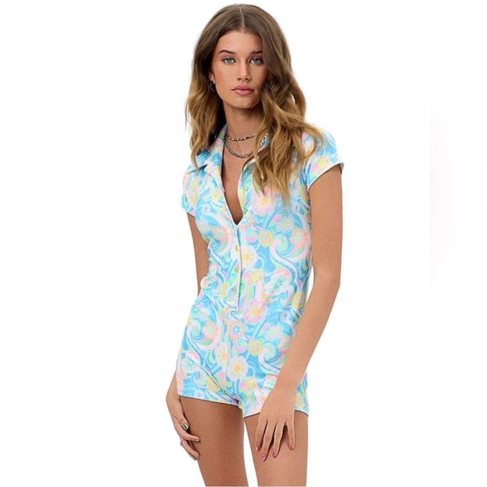 Frankie’s Bikinis Rose Terry Romper is Sunshower Women’s L